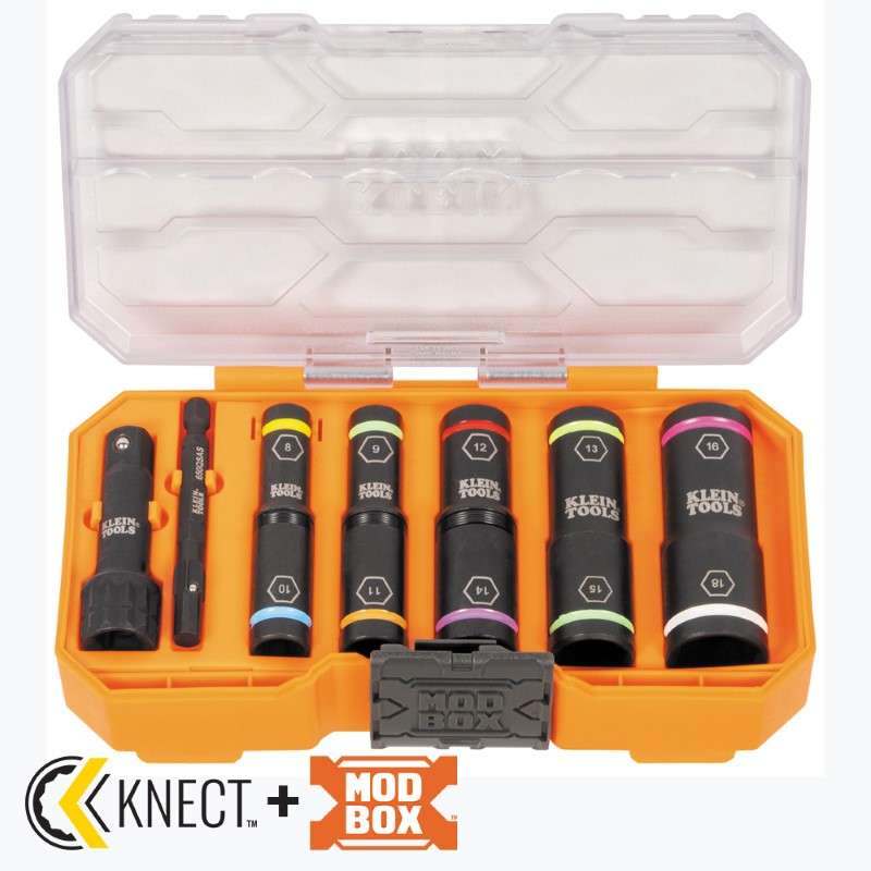 Flip Impack Socket Set, KNECT Flip-10, Metric, 8 Pcs